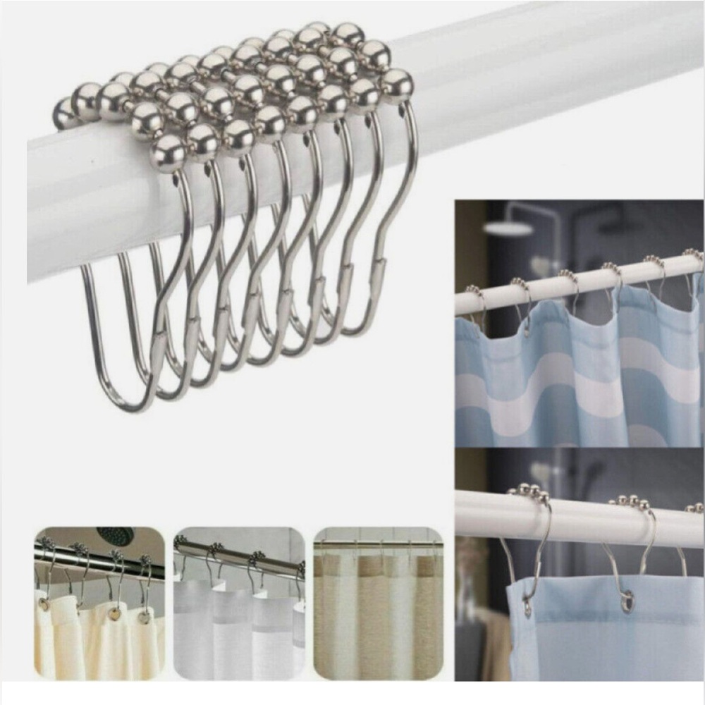 🛍🛍 BOGO!!! 🛍🛍 NWOT Shower Curtain Hooks: Set of 12 New Chrome Hangers